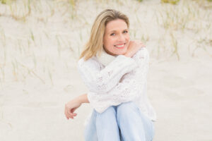 Picture of woman sitting outside