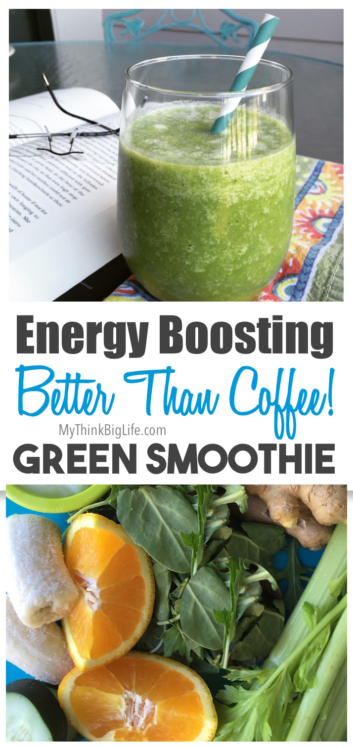 Do you want to raise your energy without caffeine? This energy boosting green smoothie, full of nutritious vegetables, will invigorate you any time of the day minus the negative effects of caffeine. This clean vegan, dairy-free smoothie is also great for my skin and my body too!