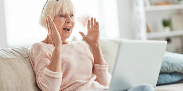 Grandmother connecting on virtual get-together