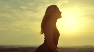 Picture of woman looking up