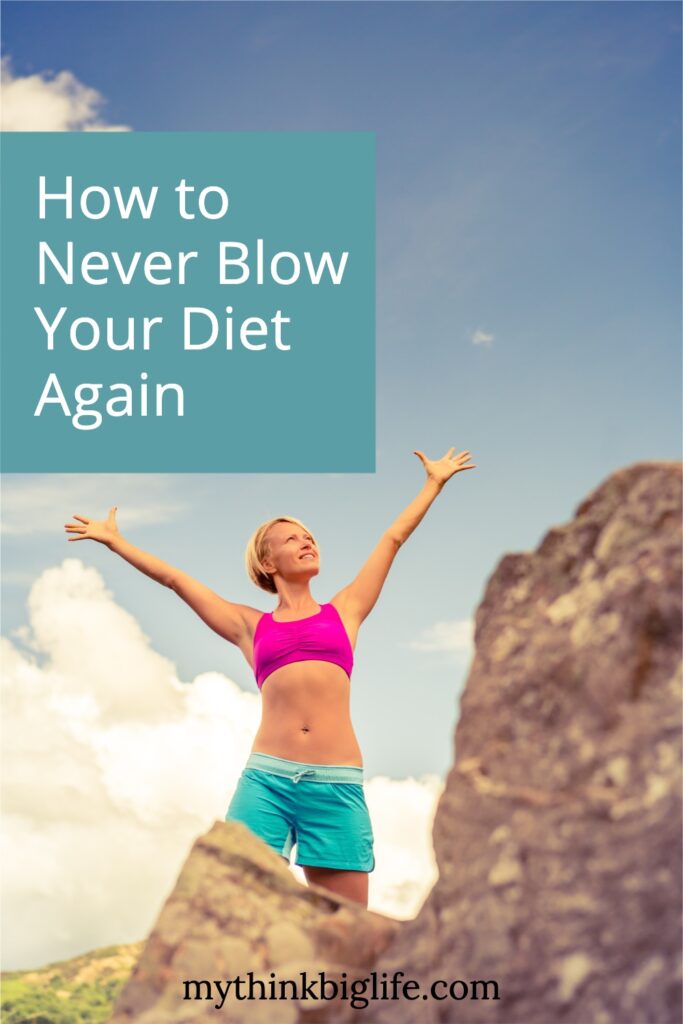 Learn how to never blow your diet again! Instead of starting diets and then giving up, here is a new way to do it.

