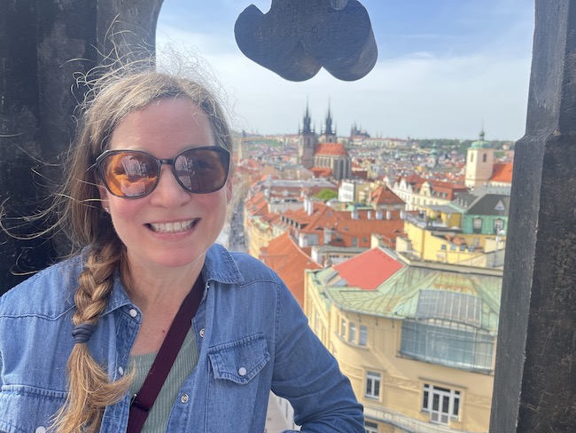Picture of author Sara overlooking Prague