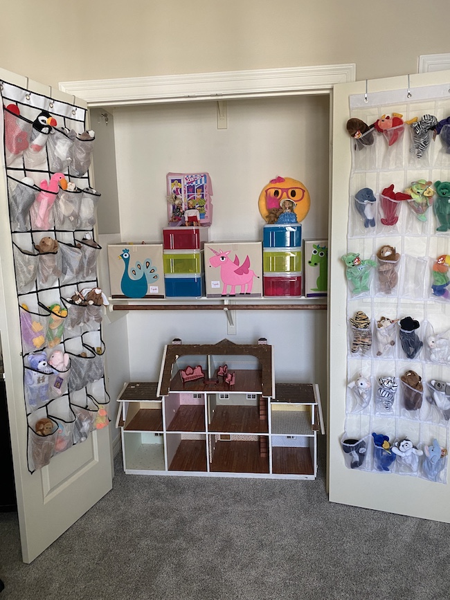 Picture of closet with kid's toys